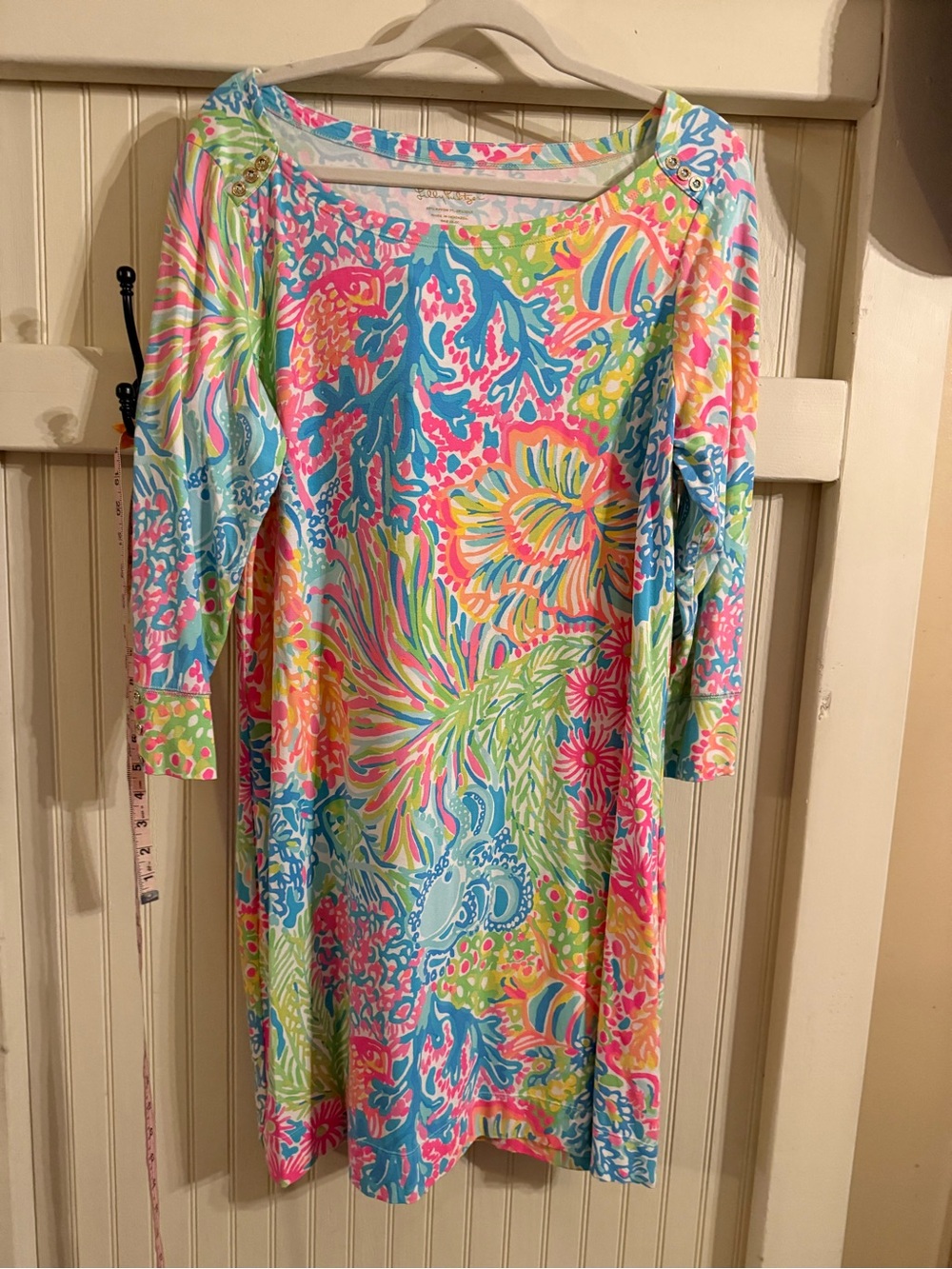 Lilly Pulitzer Sophie multicolor Floral Boatneck Shift Dress in Pink, Blue &